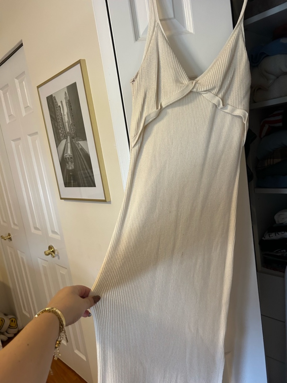 Abercrombie & Fitch Cream Ribbed Tank Top